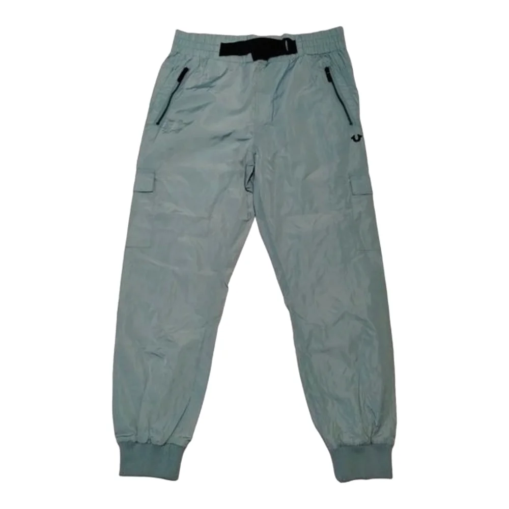 True Religion Windbreaker Outdoor Cargo Joggers‎ Sz L Green Pull On Unisex